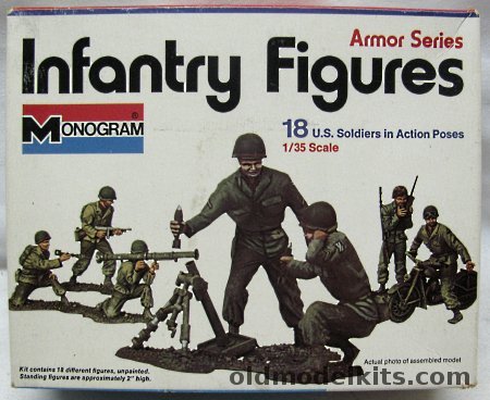 Monogram 1/35 Infantry Figures 18 US Army Solidiers in Action Poses - Bagged, 8213 plastic model kit